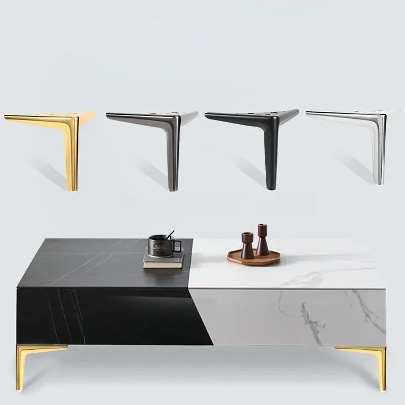 4PCS Metal Black & Gold Sofa Legs - 12/15/18/25cm Height for TV Cabinet/Bed/Coffee Table/Desk/Stool/Chair (Multi-Purpose Use)