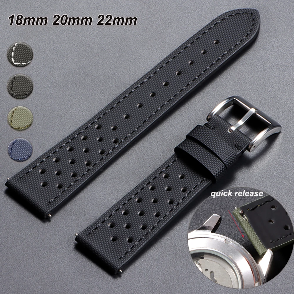 20mm 22mm Segeltuchbänder für Blancpain für Omega für Seiko Divers Uhren Herren Damen Nylon Wasserdichte Schnellverschluss-Uhrenarmbänder