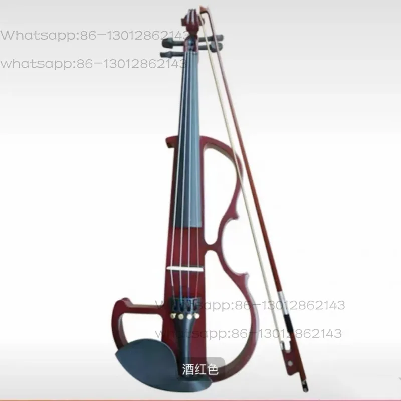 White and black colored electronic violin, beginners play electric acoustic violin instruments