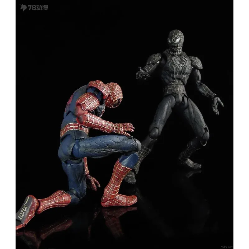 BANDAI Genuino S. I.C. Serie de juguetes móviles, REALIZACIÓN de película, Spider Man y Black Spider, producto terminado, modelo coleccionable