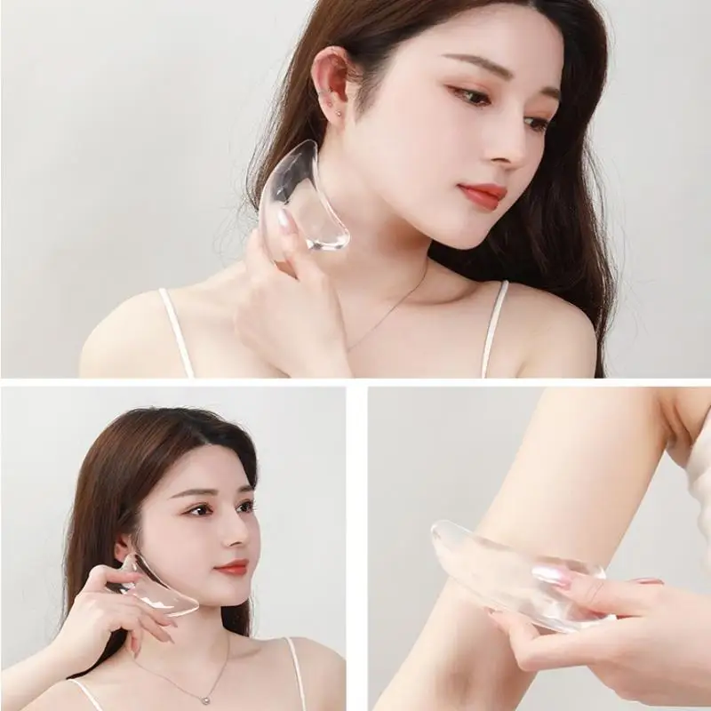 1 Stück transparentes Gua-Sha-Brett, Gua-Sha-Massage für Gesichtslifting, Gua-Sha-Schaber, Gesichtsmassagegerät aus Harz – Detail 8
