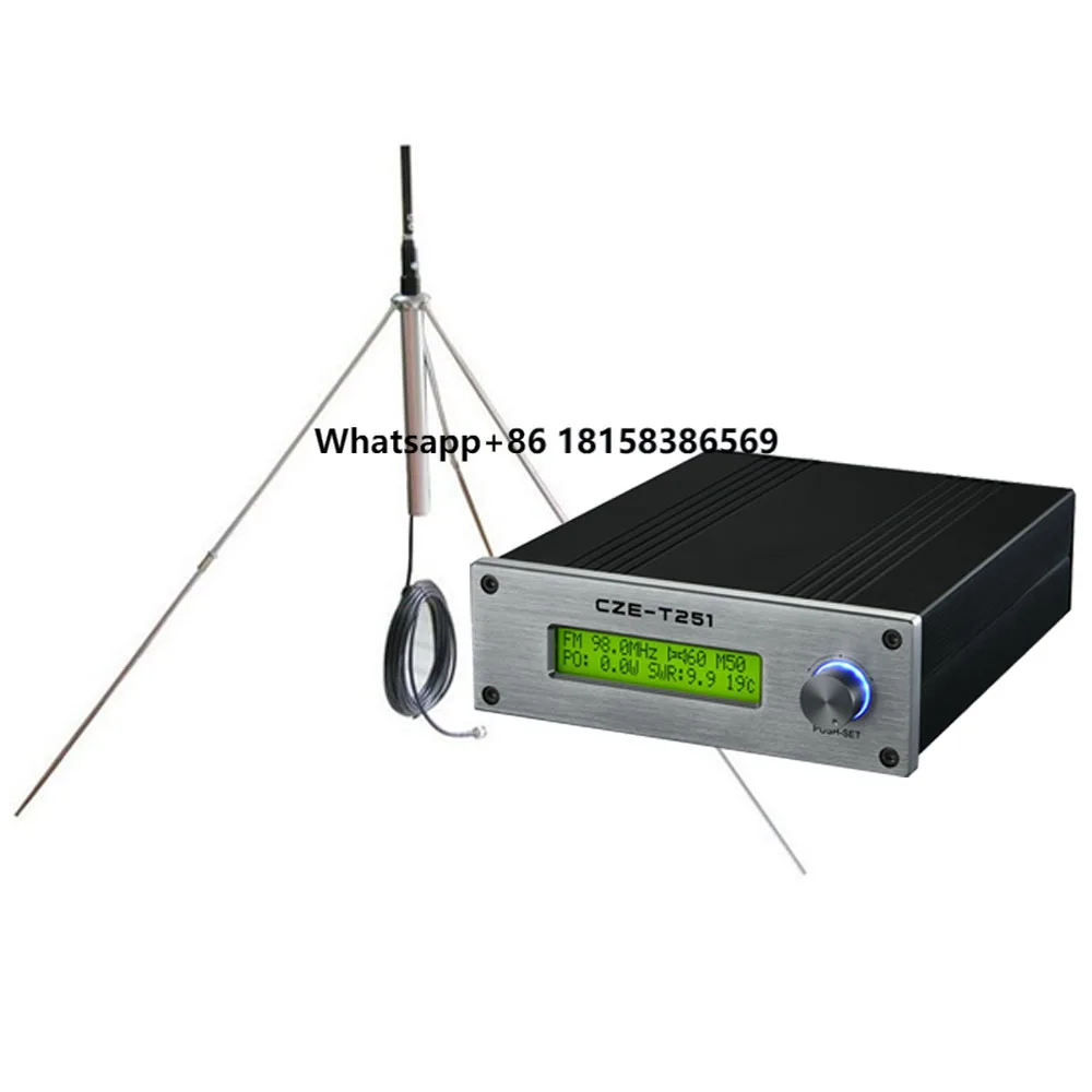 

25W 25watt PLL FM Broadcast Stereo Transmitter + GP Antenna GP100 1/4 Wave Antenna + 15M Cable Completed for Radio Station