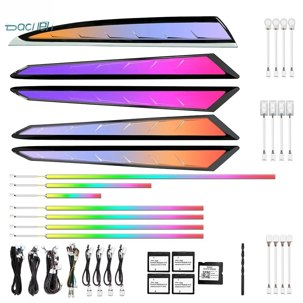 For Maserati Levante 2016-2024 Ambient Light Dynamic Crystal 64 Color Decorative Panel Automotive Interior LED Lighting Upgrade