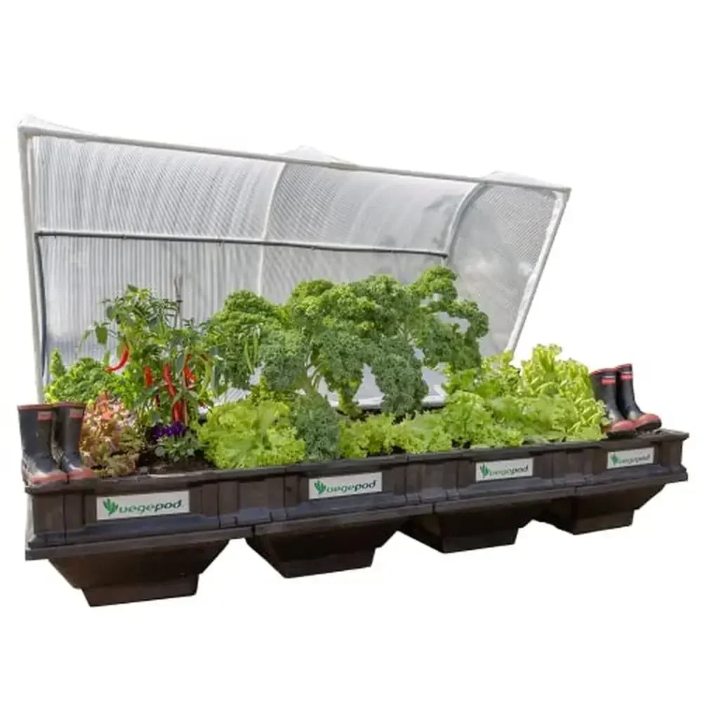 Tuinset Vegepod verhoogd zelfwater gevend bed met beschermhoes verhoogd tot taille hoogte 10 jaar groentecontainer tuinieren