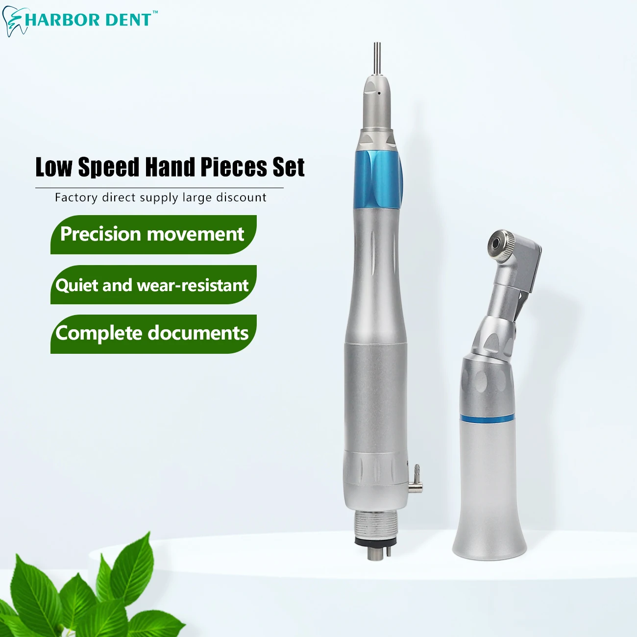 2/4 Holes Dental Low Speed Handpiece Kits Dentist Tools E-generator Integrated Standard Head Buckle Button 4 Water Spray