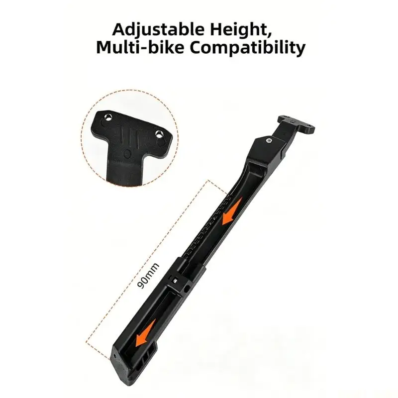 U2JB Side Support Stand for Bike Parking, Telescoping Bike Kickstand with Top Mount Head and Textured Foot Pad for Daily Use
