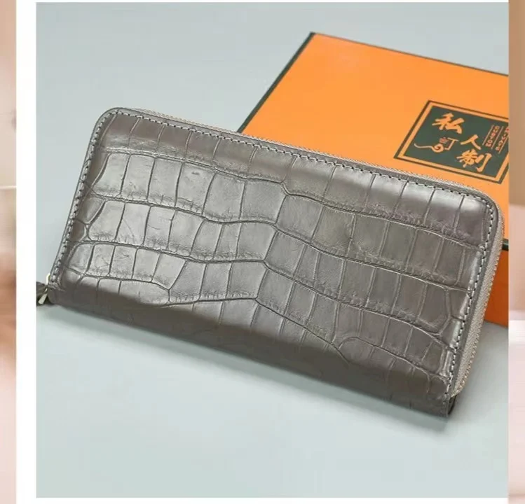 2023 New Luxury Crocodile Leather Women Long Wallet Fashion Genuine Leather Lady Clutch Bag High Grade Large Capacity Purse 45