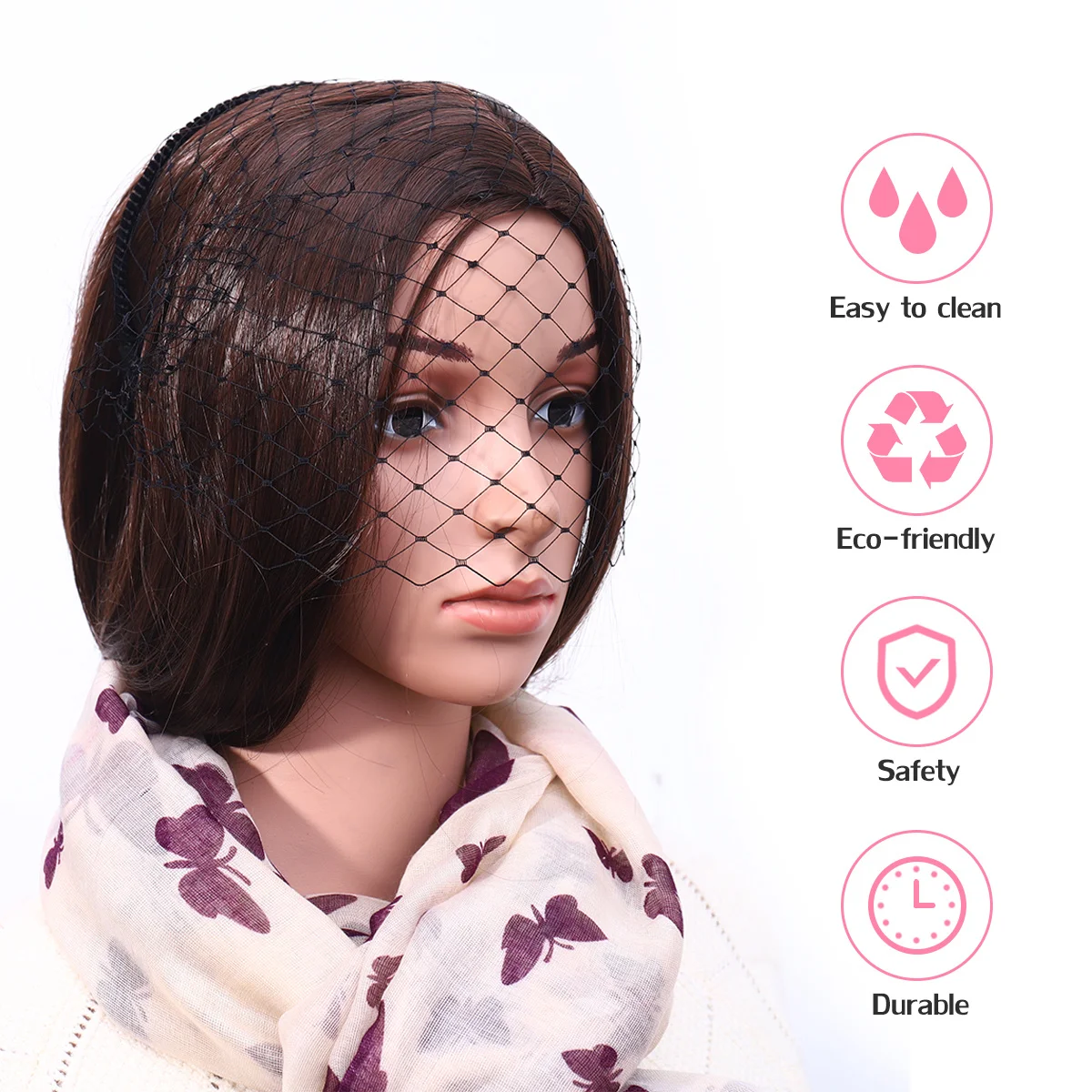 

Винтажный обруч для волос с вуалью, черный, легкий, удобный, элегантный, сетчатый ободок для дня рождения, Хэллоуина, девичника