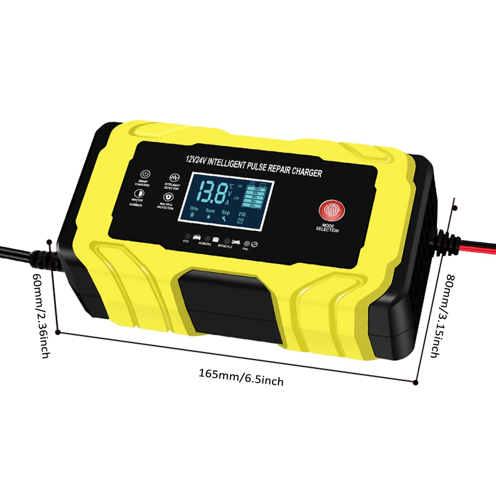 

12V 24V 180W Intelligent Pulse Battery Charger with LCD Display Auto Repair Charging Tool