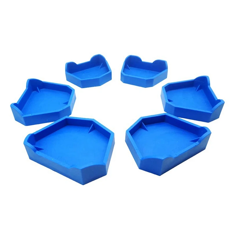 Afdruk Trays Basis Mallen Set Voor Lab Gips Model Gegoten Trimmen Model Basis Voormalige Blauwe Silicagel 6 Stuk