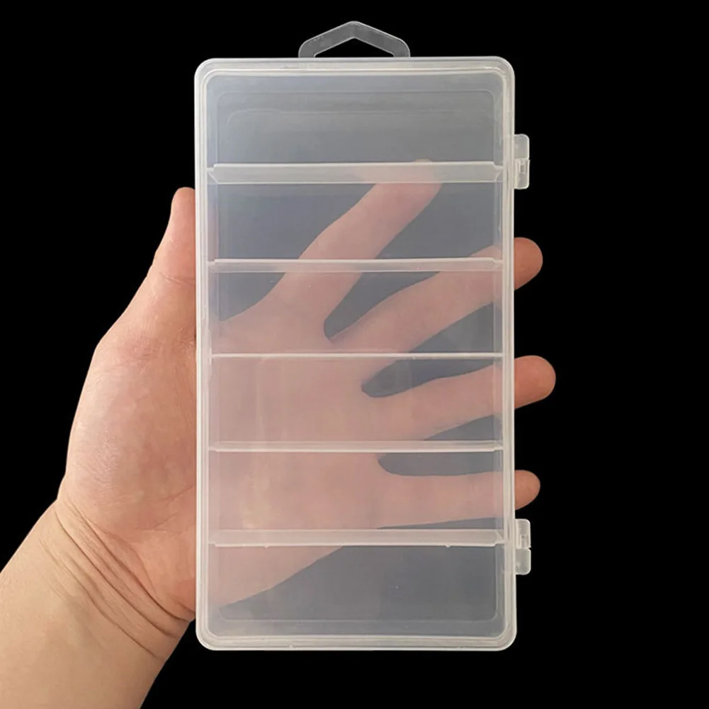 1pc PVC 6 Compartments Bait Box 17.5*9.5*3cm Soft Bait Hook Bait Organizer Storage Container Fish Hook Portable Storage Box