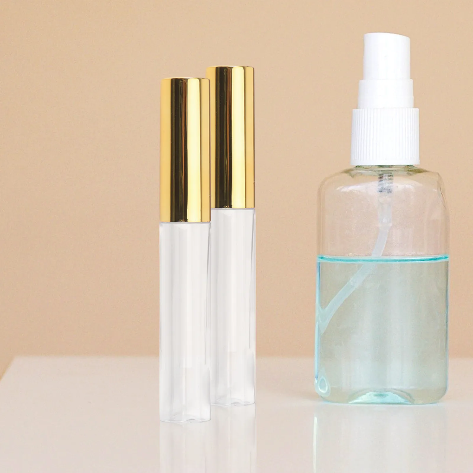 10 tubi trasparenti per lucidalabbra da 10 ml, contenitori circolari in plastica riutilizzabili, leggeri e adatti ai viaggi, per olio per labbra