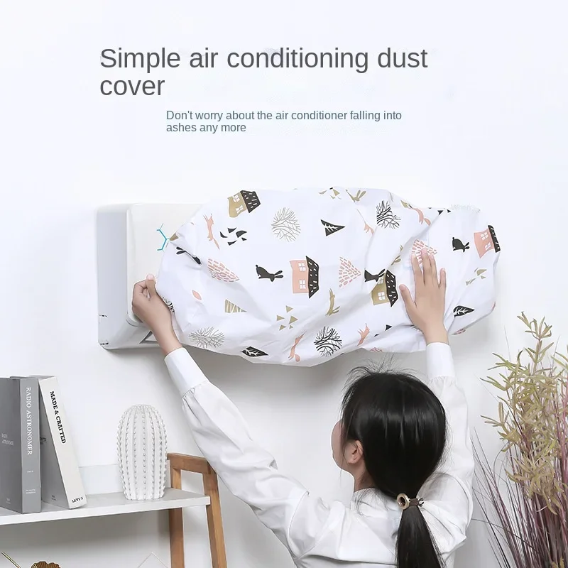 Printed Air Conditioning Cover Home Decor Conditioner Waterproof Cleaning Washing Anti-Dust Dust