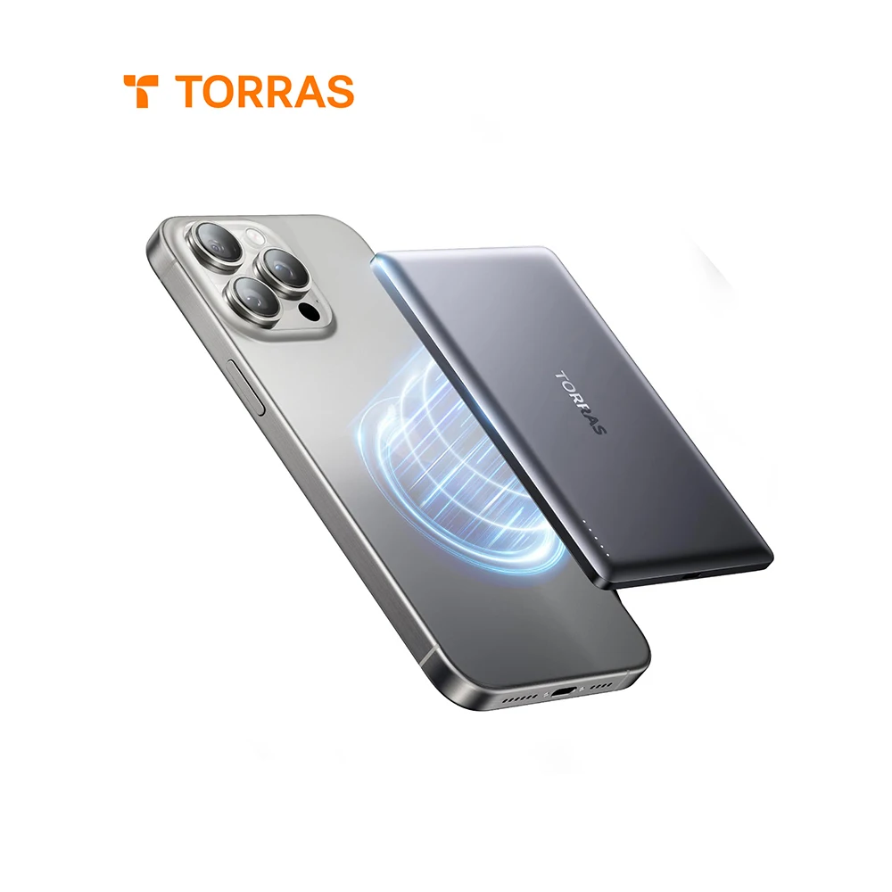 

TORRAS Slim Wireless Mobile Power, 10000mAh Magnetic Portable Charger, 20 Watt PD Fast Charging for iPhone 16/15/14/13 Pro Max