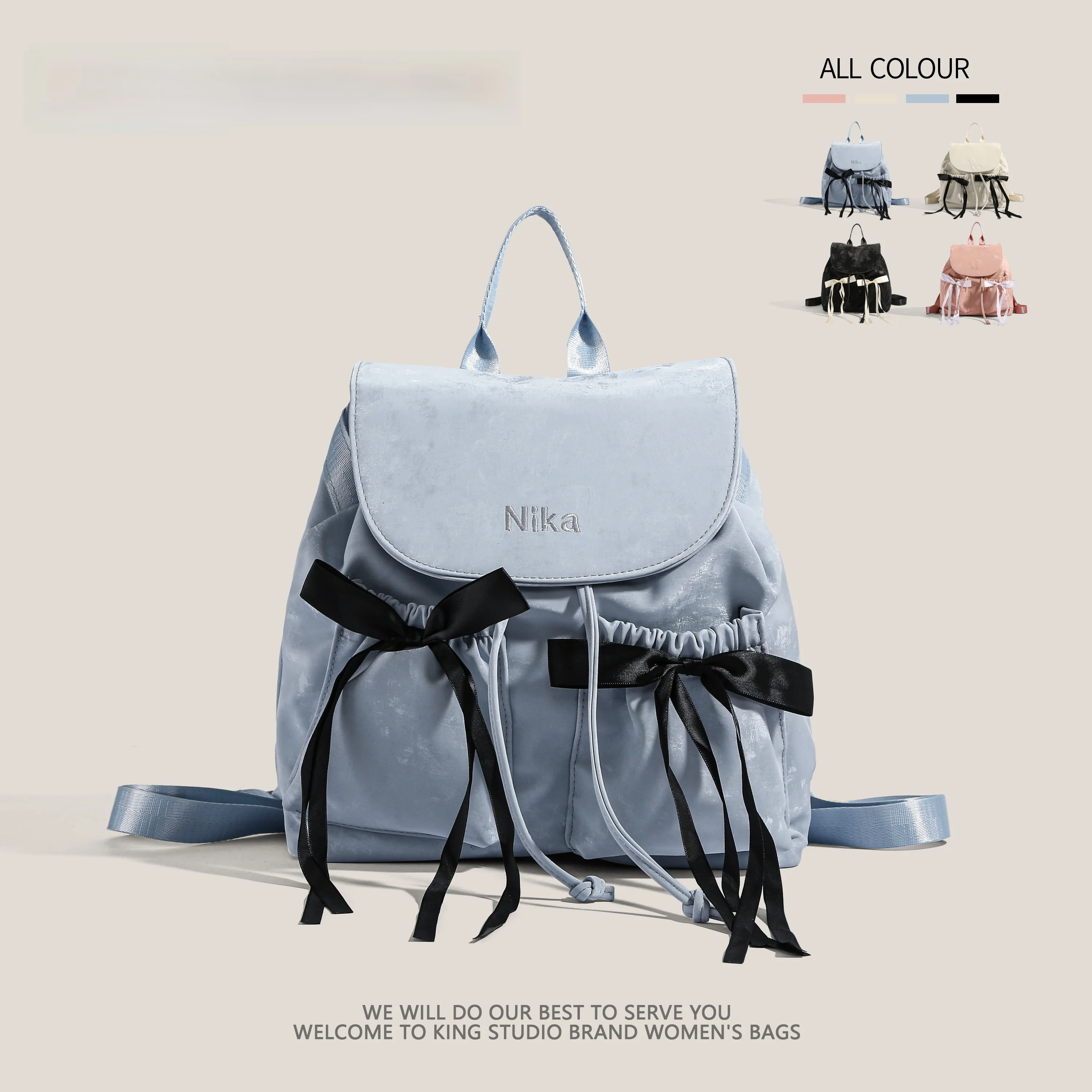 

Trendy Large Capaci Canvas Knot Women's Bapa Commuter Travel Bag Soft Handle Sweet College Sle Polyester Li...