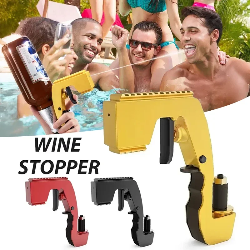 Multi-Function Champagne/Beer Gun - Wine Dispenser with Bottle Cap Ejector for Party Events (Fast & Easy Liquid Serving)