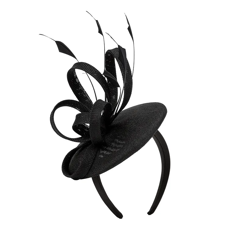 

Wholesale Feather Bow Derby Hat Purple Blue Green Fascinator Hat for Weddings Fascinators Hairbands French Facinators for Women