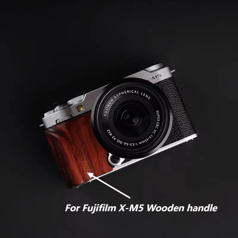 후지필름 X-M5 원목 그립 에보니 월넛 미끄럼 방지 스티커, 인체공학적 디자인, 초경량 및 휴대용 디자인