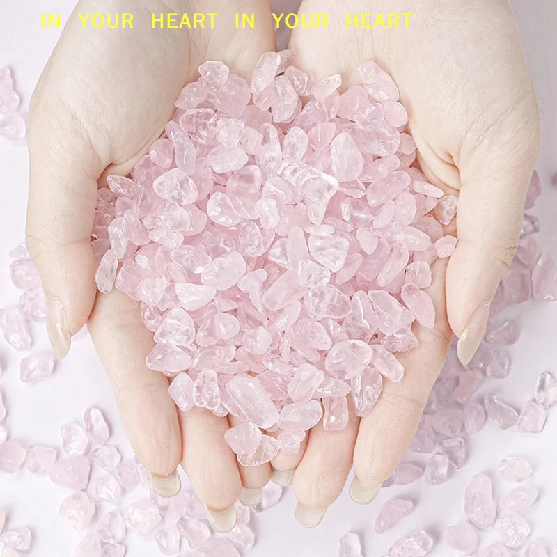 【X】500g/bag Natural Stones Rose Quartz Material Crystal Gravel Stone  Ore Minerals Reiki Specimen  Aquarium Decor