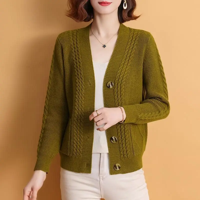 High-End-Strickpullover-Mantel für Damen, Non-Ball, Winter, Faion Midlife Mom, lässig, bequem, weich, Topwear