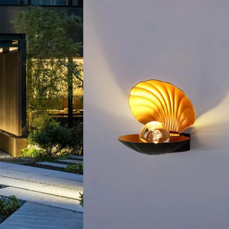 

Pearl Shell Creative Wall Lamp Outdoor Waterproof Simple Modern Wall Lamp Bedroom Bedside Bathroom Wall Light