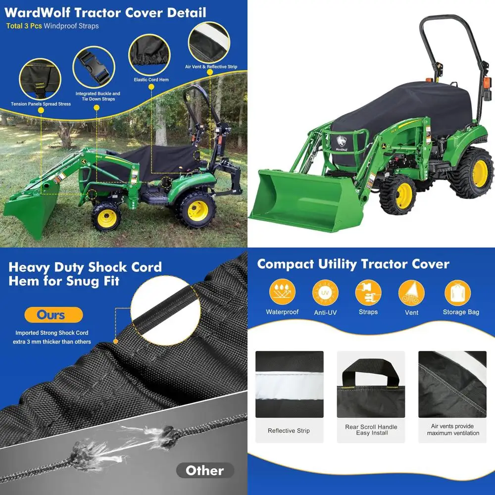 

Прочный чехол для трактора из ткани 900D, компактный, универсальный, водонепроницаемый, подходит для различных тракторов