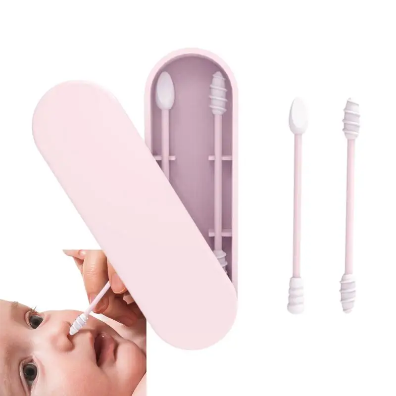 Silicone Cotton Swab Reusable Q-tips For Ears BPA Safe Extra Soft Makeup Removal Kids Safety Eco-Friendly Washable Mini Swabs