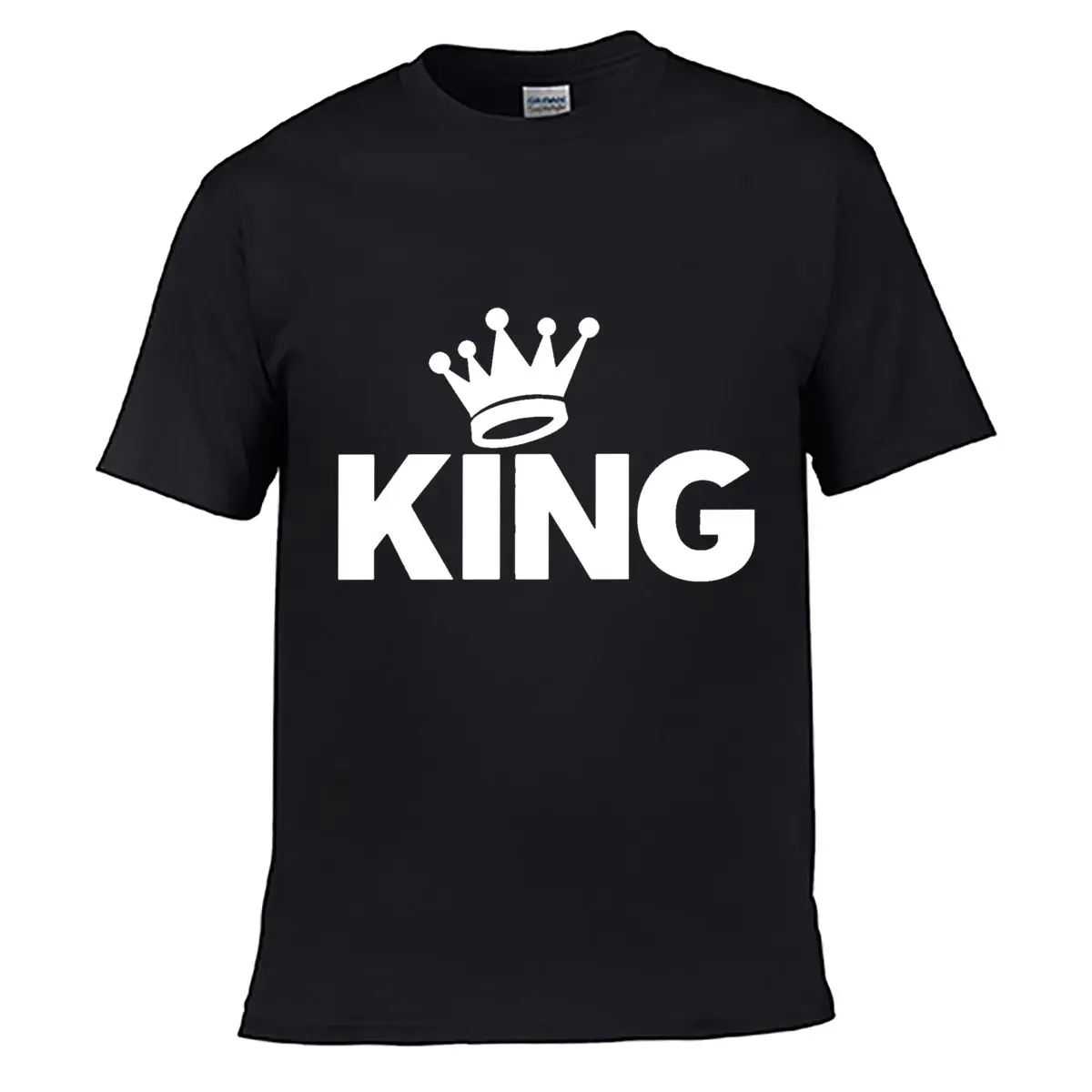 KING Crown Royal Typography Graphic Design Street Distressed Washed Loose Simple Tee