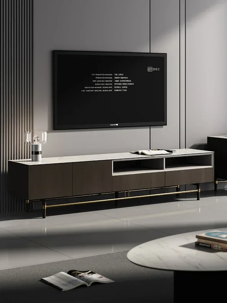 

Durable Practical Composite rock panel TV cabinet, coffee table, minimalist living room, high-end smoky set