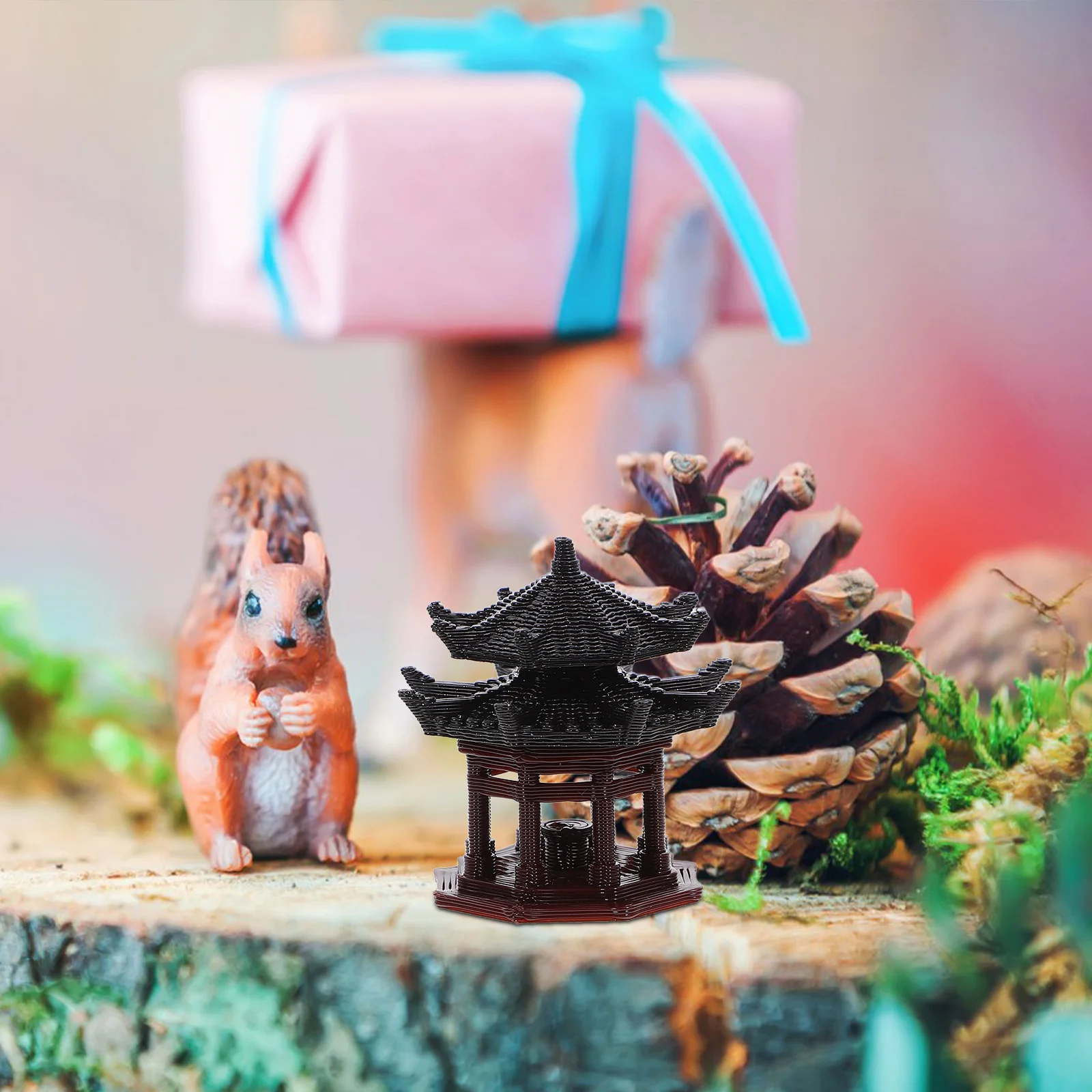 

Mini Pavilion Statue Chinese Style Small Pavilion Bonsai Micro Landscape Aquarium Ornament Home Decor Bonsai Ornament