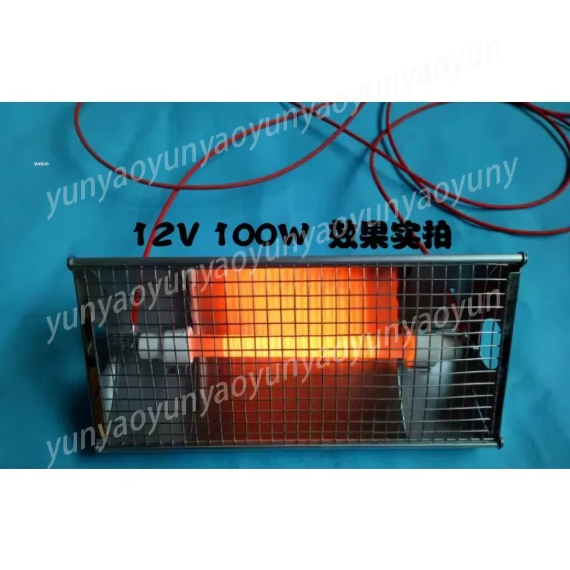 12V 100W DC Electric Heater Portable Low Voltage Heating Stove Solar Powered Heating Kit for Truck Tent Outdoor Use