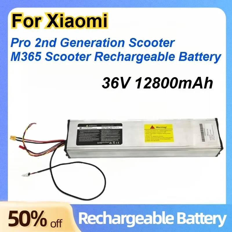 36V 12800mAh Large Capacity Lithium Battery Suitable for Xiaomi Pro 2nd Generation Scooter / M365 Scooter Rechargeable