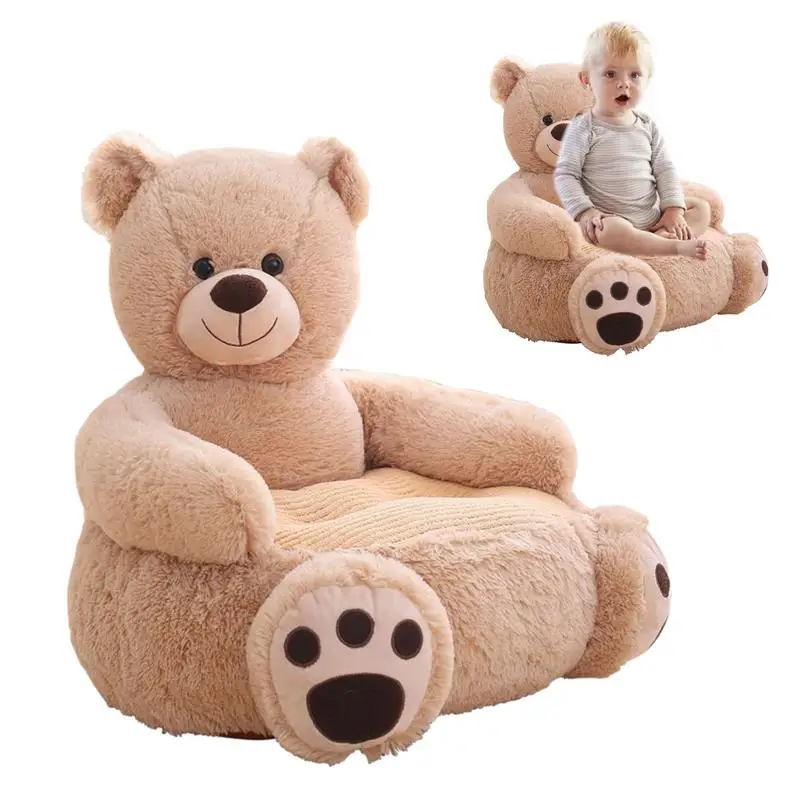 Kids Bear Plush Character Chair Comfy   Armrest Chair For Home  Children Sofa Cartoon Toy Lazy Sofa Cute Baby Small Sofa Seat