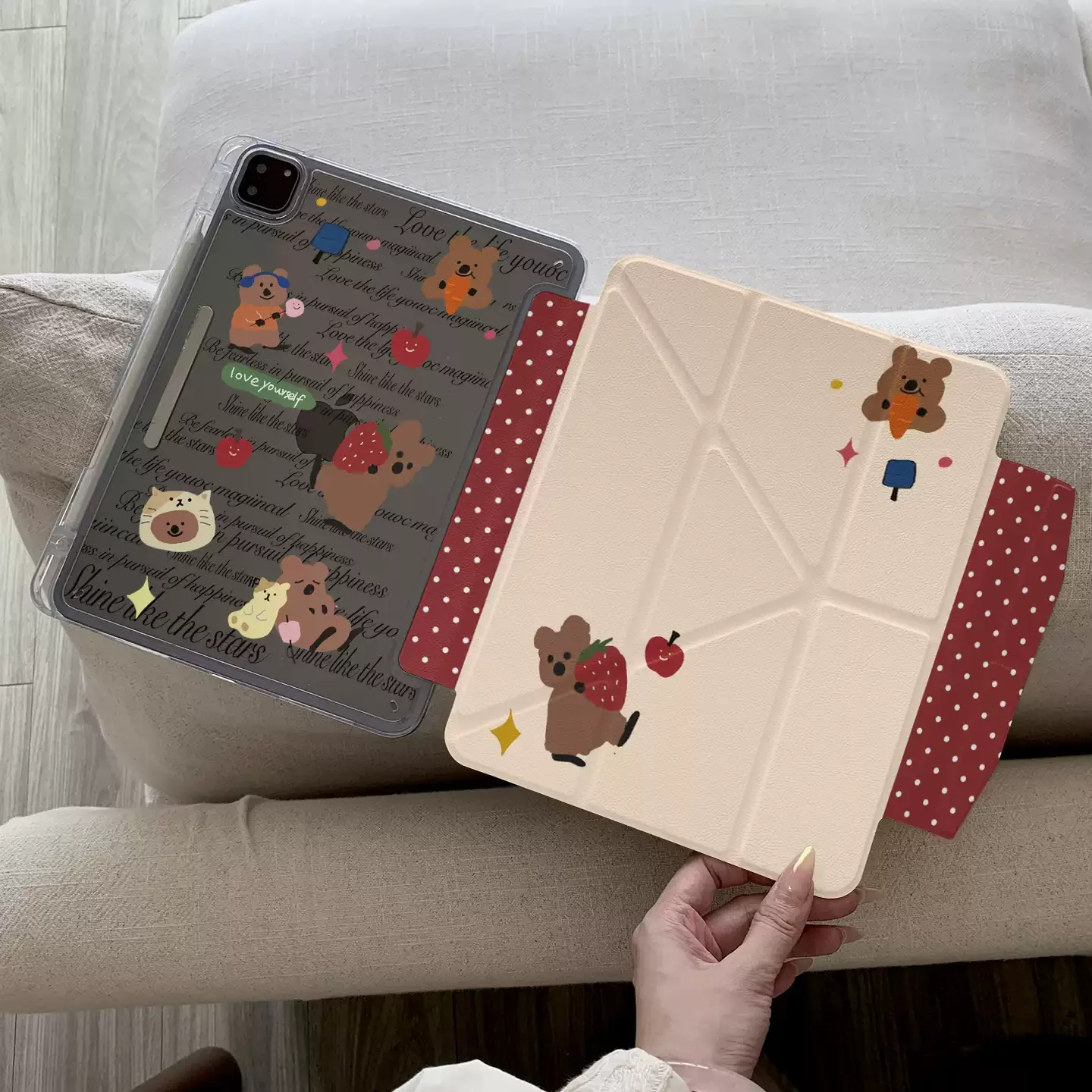 Ins Guinea Pig English Table Case For iPad Pro 11 12.9 13 M2 M3 M4 M5 Shell 8.3 9.7 10.2 5/6/7/8/9/10/11th Air 2 3 4 5 6 7 Cover