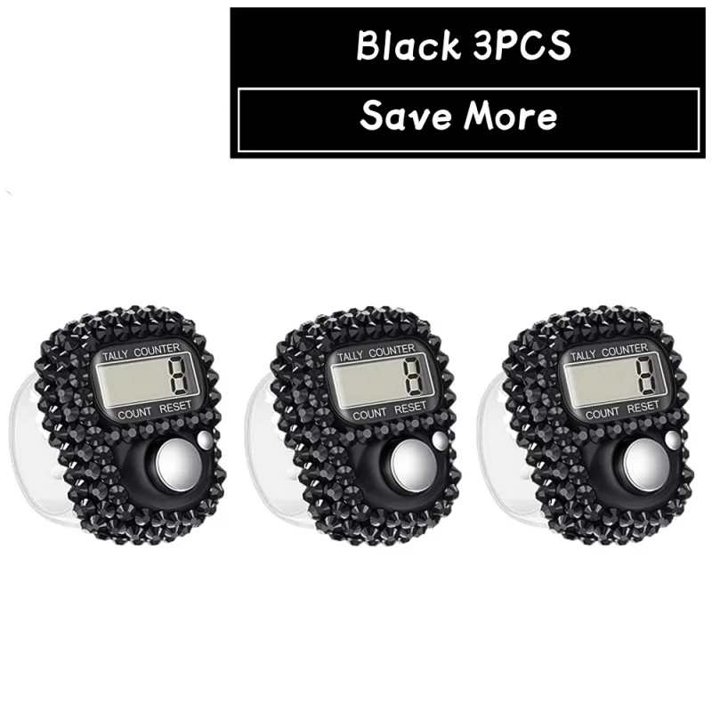 3 قطع عداد تسجيل الأصابع الإلكتروني القابل لإعادة الضبط، عداد الفرس بالإصبع المريح، عدادات رصيد العرض الرقمي المحمولة #6