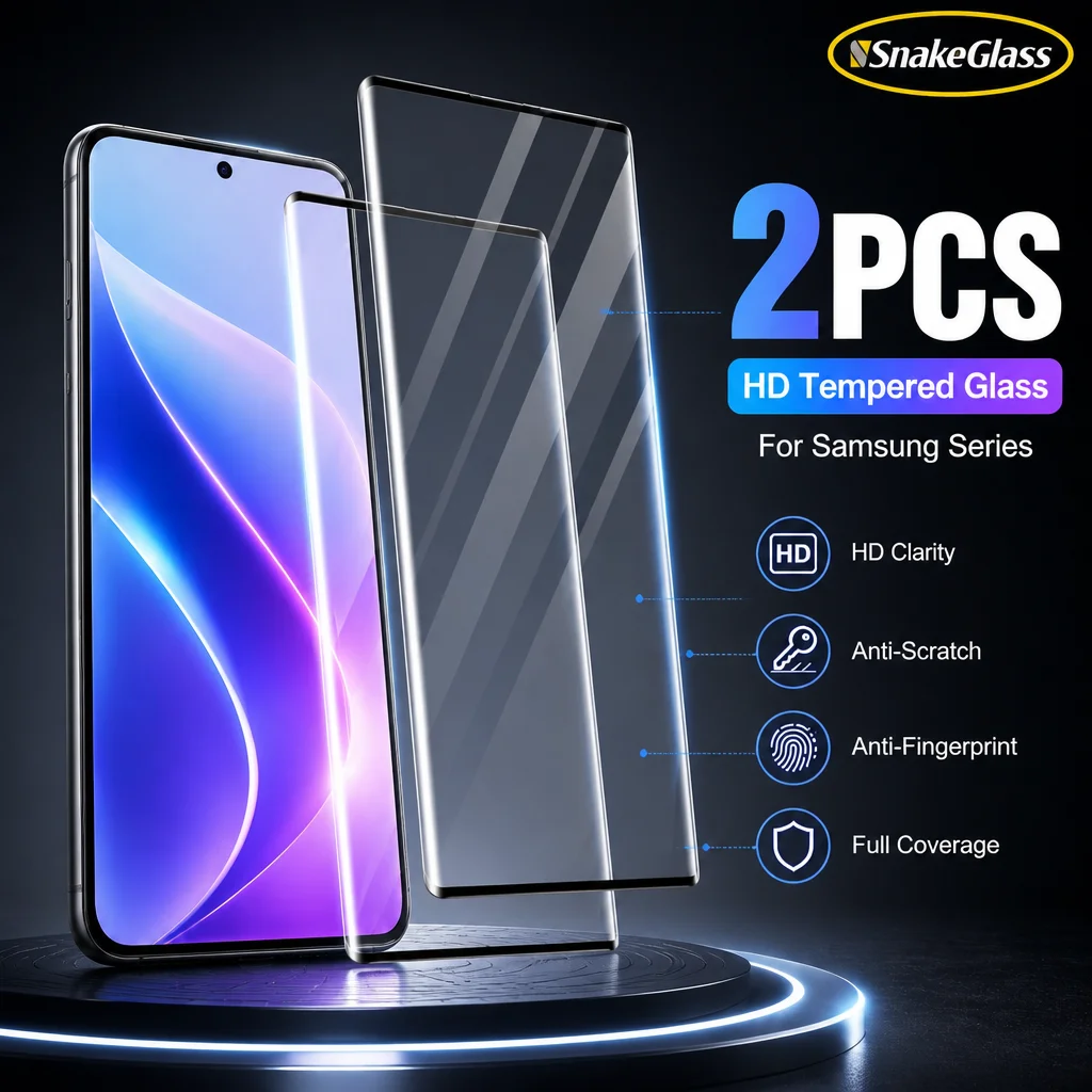 2PCS For Samsung Galaxy S26 Ultra S26+ S25 Edge S24 Ultra S23 Ultra S22+ S21 S20 Note 10 HD Tempered Glass Screen Protector Film