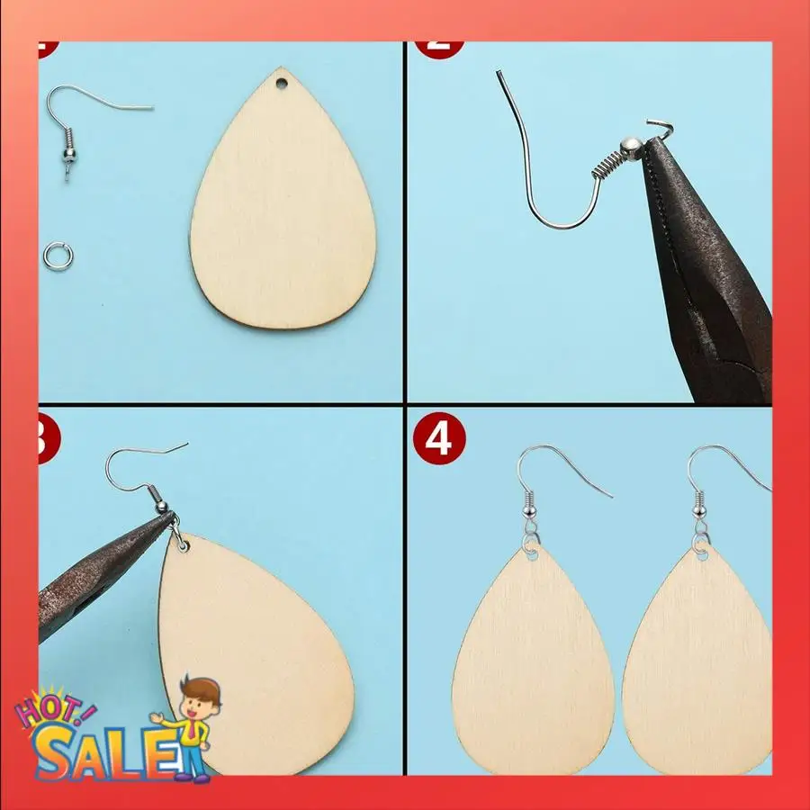 ABCL 60 Unpolished Wooden Earrings Pendant Pendant Blank Teardrop And Conical Cut Pendant For DIY Handmade Jewelry Production