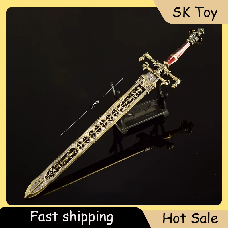 30cm Game Eldenn Greatsword All Metal Sword of Night and Flame Model Katana Ornament Decorative Knife Gifts Collections