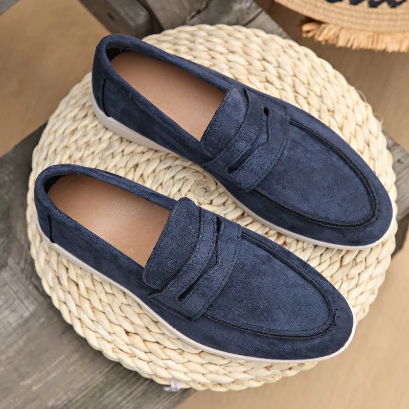 Women Penny Loafers Faux Suede Flats Soft Slip Ons Ladies Casual Moccasins Lightweight Driving Shoes for Office Ladies Women's