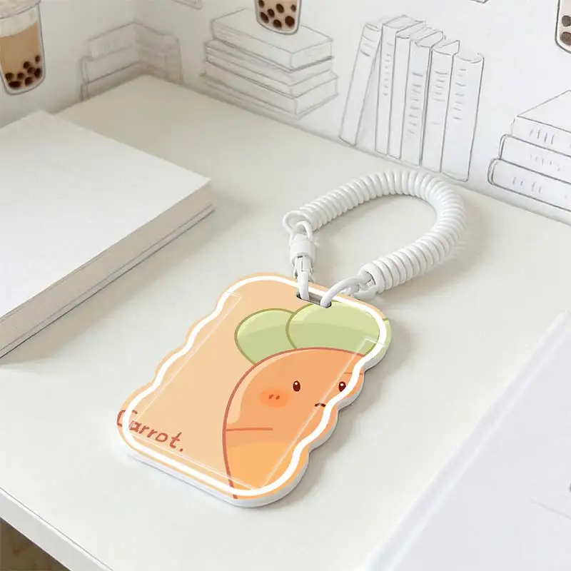 Cards Cover for Photo Protector Stretchable Spring Cord Student Bus/Meal Card Protection Case Kpop Photocard Holder