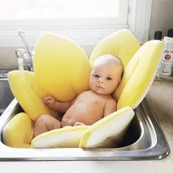 Cute Cartoon Sunflower Baby Bath Comfortable Soft Bath Cushion Safety Plush Petal Pad Newborn Bathroom Shower Mat Baby Stuff