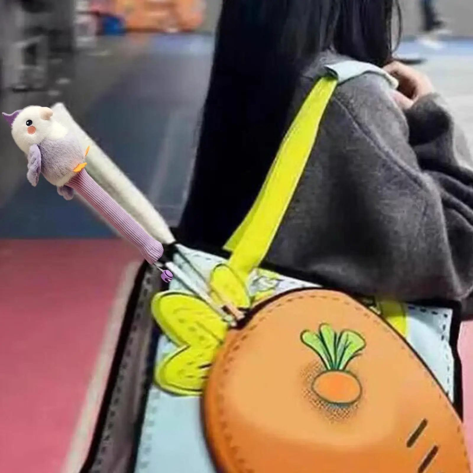 Cartoon Bird Badminton Racket Handle Protective Cover Soft Flannel Knitted Fleece Anti Skid Sweat Absorbent Grip for Sport