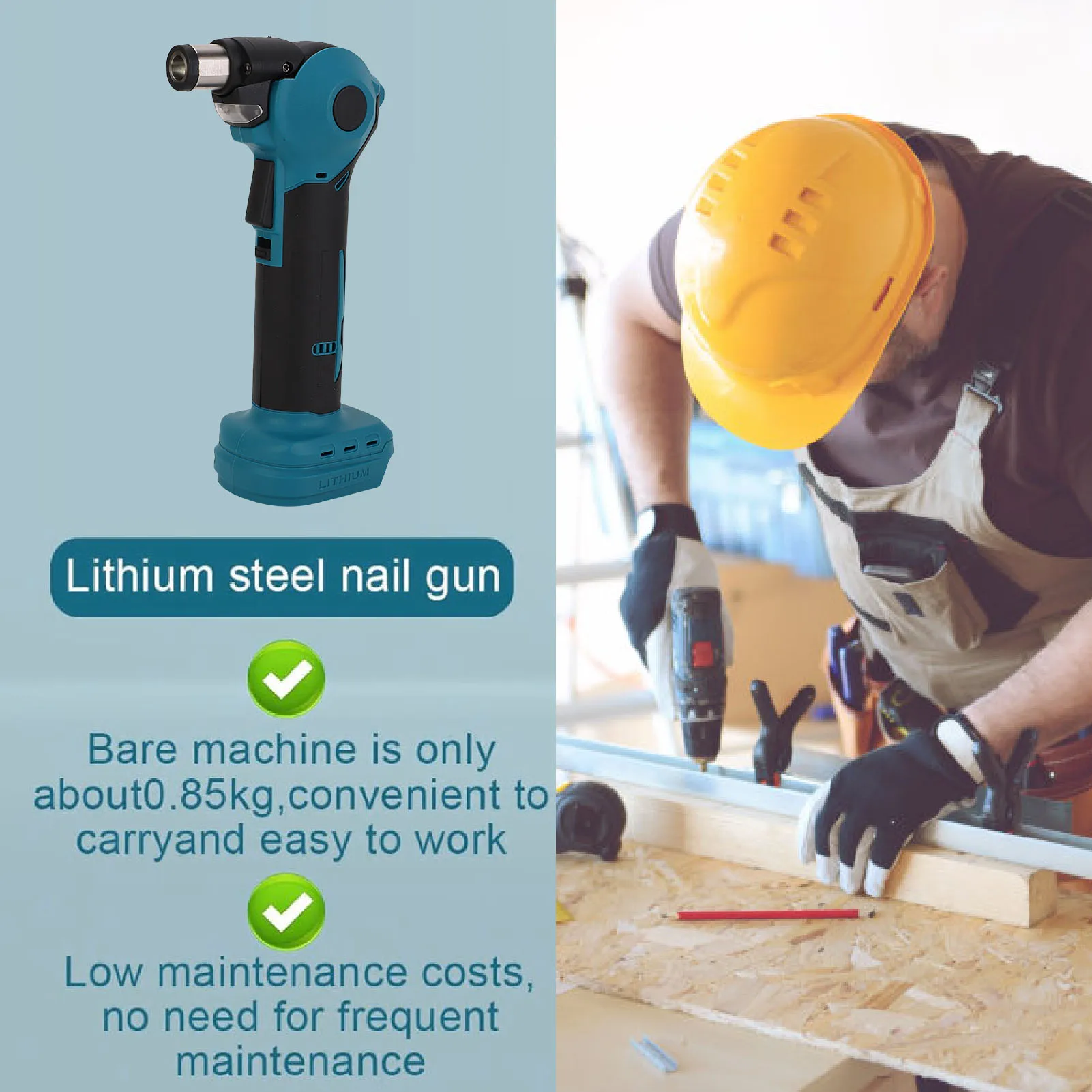 Электрический молоток для ногтей, подходящий для BL1830B BL1840B BL1850B BL1860B BL1815 BL1820, аккумуляторы, перезаряжаемый ладонь, гвоздезабиватель, силовое обрамление