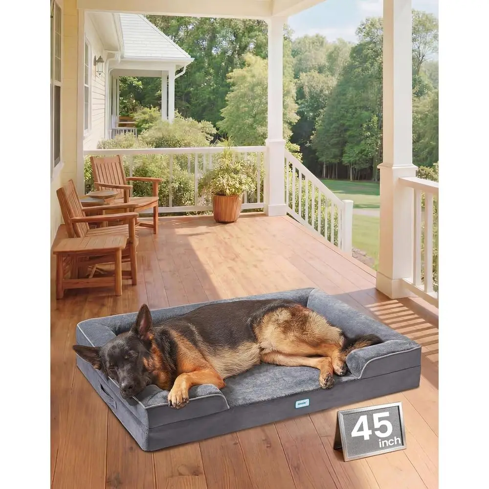 

Large Orthopedic Memory Foam Pet Sofa Bed with Removable Washable Cover, 45 Gray