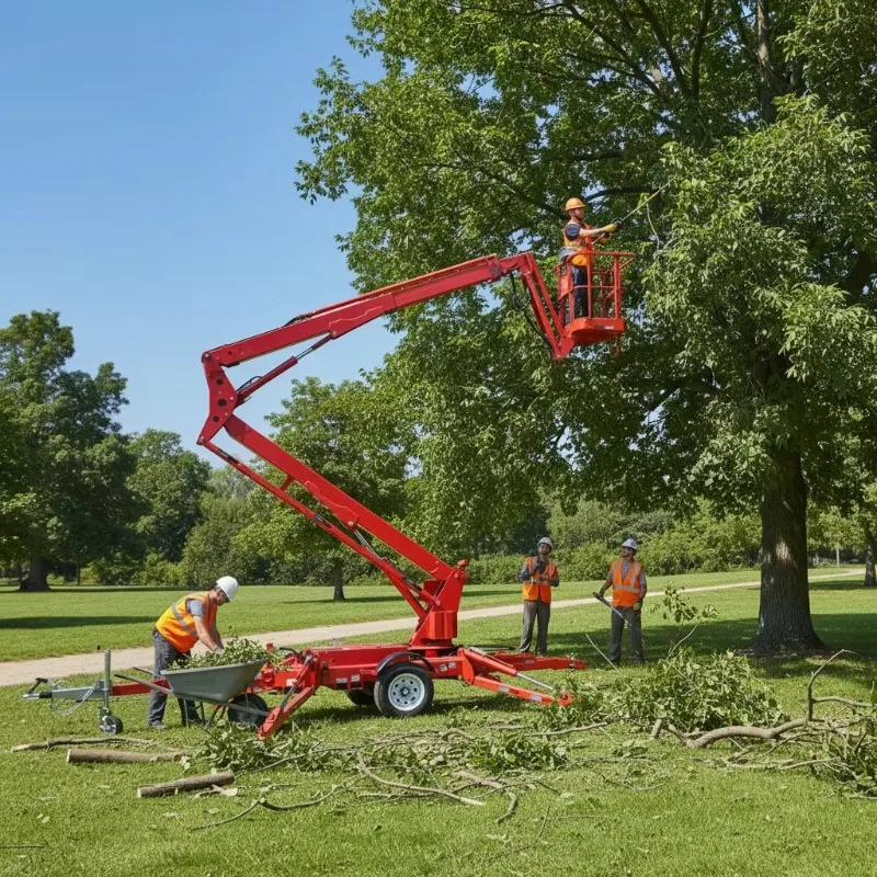 Trailer Mounted Spider Boom Lift 12m - 20m Hydraulic Articulating Aerial Lift 200kg Capacity Towable Manlift for Construction
