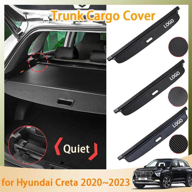 

For Hyundai Creta 2023 Ix25 Cantus SU2 2024~2020 2021 2022 Accessorie Trunk Cargo Mat Rear Curtain Retractable Anti-peeping Part