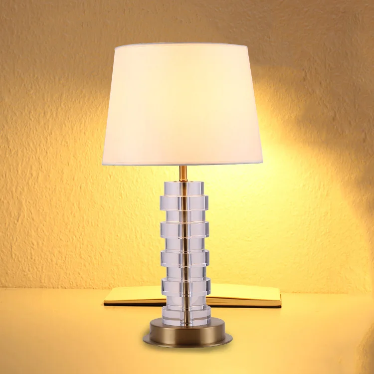 

Bedside Room Luxury New Fashion Wind K9 Crystal Silver Cristal Ambiance Table Desk Lamp