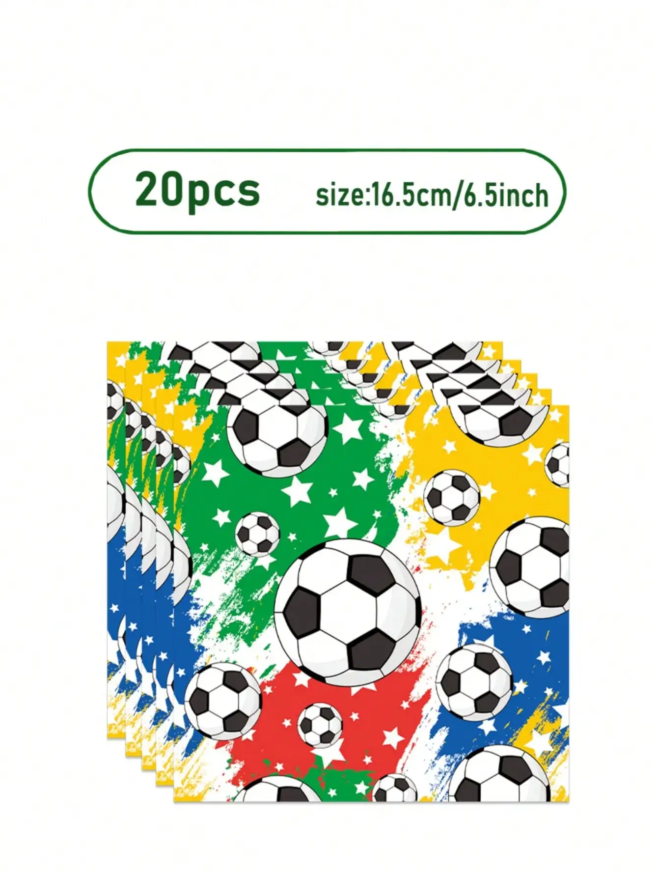 Fußball-Themen-Geburtstagsparty-Dekorations- und Tischgeschirr-Set für Jungen und Mädchen, Teller, Becher, Servietten, Geschirr-Set – Detail 4