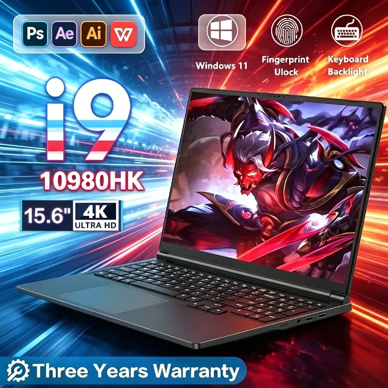intel Core i9 10980HK 15.6" Gaming Laptop Notebook PC Gamer 16GB DDR4 1TB SSD IPS 1920*1080 Fingerprint Computer