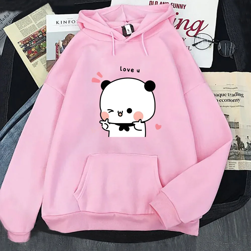 Cute Bear and Panda Hoodies Kawaii Bubu Dudu Finger guns love Sweatshirt Korean Winter Outfits autumn Winter Clothes Women/Men